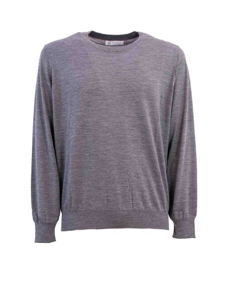 Shop BRUNELLO CUCINELLI  Pull: Brunello Cucinelli maglia leggera in lana vergine e cashmere.
Scollo rotondo.
Polsini, scollo e fondo a costine.
Composizione: 90% lana 10% cashmere.
Made in Italy.. M2400100-66217